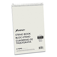 Ampad Steno Pads, Pitman Rule, White Cover, 80 Green-Tint 6 x 9 Sheets (25275)