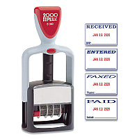 2000 PLUS Model S 360 Self-Inking Two-Color Message Dater, 5 Years, ENTERED/FAXED/PAID/RECEIVED, 1.81