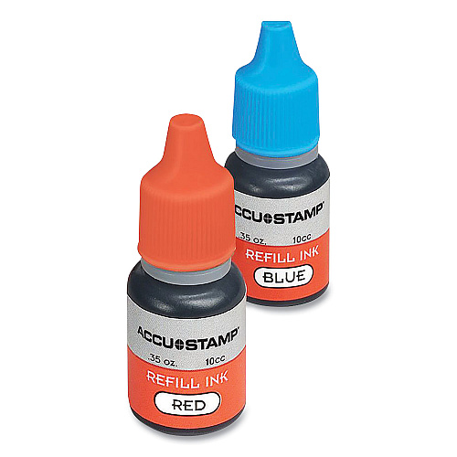 COSCO ACCU-STAMP Refill Ink, 0.35 oz, Blue/Red (032958)