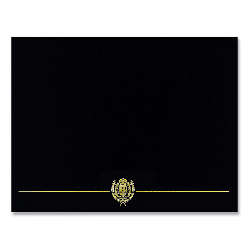 Great Papers! Classic Crest Certificate Covers, 9.38 x 12, Black, 5/Pack (903117S)