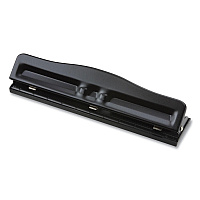 Officemate 11-Sheet Fully Adjustable Two-Three-Hole Punch, 9/32" Holes, Black (90095)