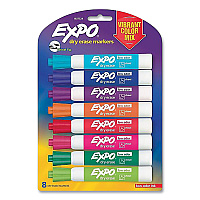 EXPO Dry Erase Marker, Broad Chisel Tip, Assorted Colors, 8/Pack (1927524)