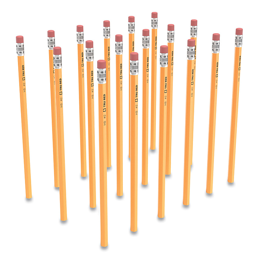 TRU RED Wooden Pencil, HB (#2), Black Lead, Yellow Barrel, 48/Pack (24424026)