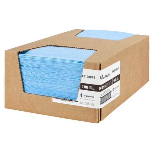 Deluxe Towel, Blue, 13x21, Quarter Fold - Case Of 100 (N-F310QCB2)