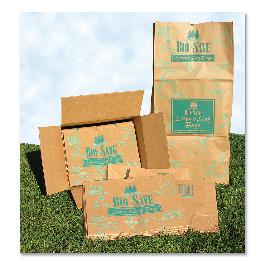 AJM Lawn and Leaf Bags, 30 gal, 1 mil, Brown Kraft, 50/Carton (RBR30105NPCT)