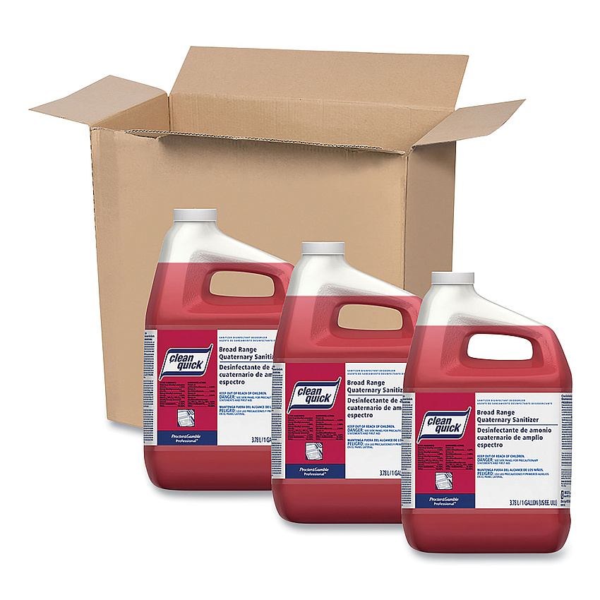 Clean Quick Broad Range Quaternary Sanitizer, Sweet Scent, 1 gal Bottle, 3/Carton (07535)