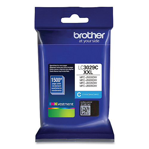 Brother LC3029C INKvestment Super High-Yield Ink, 1,500 Page-Yield, Cyan
