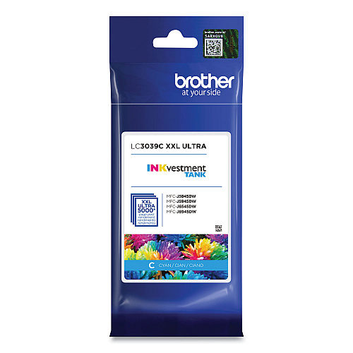 Brother LC3039C INKvestment Ultra High-Yield Ink, 5,000 Page-Yield, Cyan