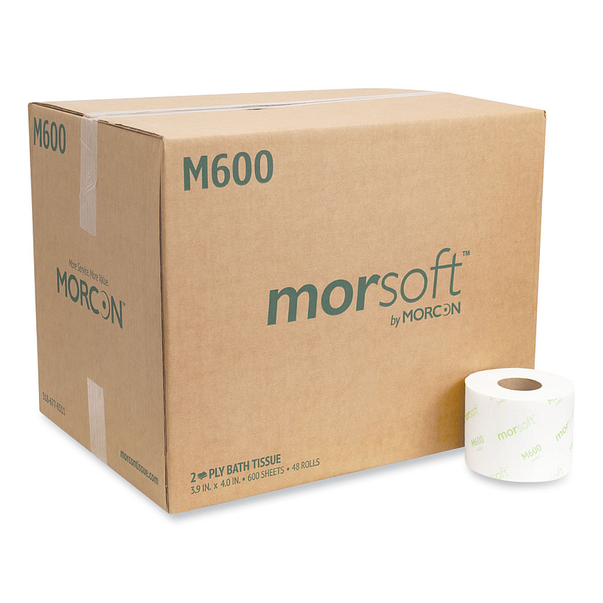 Morsoft&reg; Standard Toilet Paper, 2-Ply, 600 Sheets, 48 Rolls (M600)
