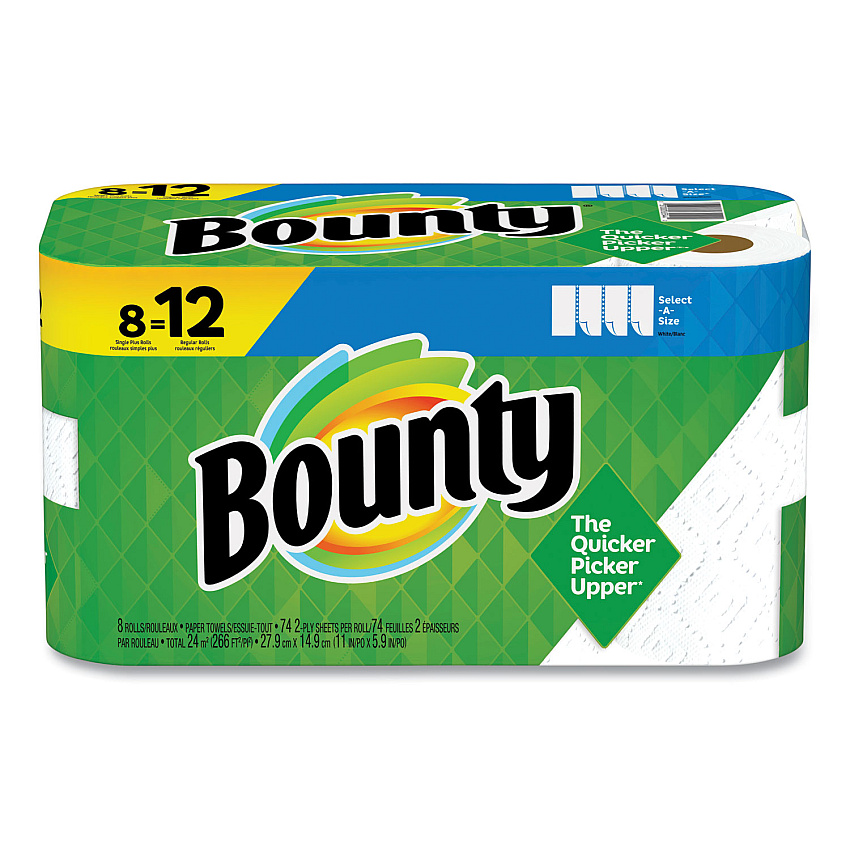 Bounty&reg; Kitchen Paper Towels, 2-Ply, 74 Sheet, 8 Rolls (65544)
