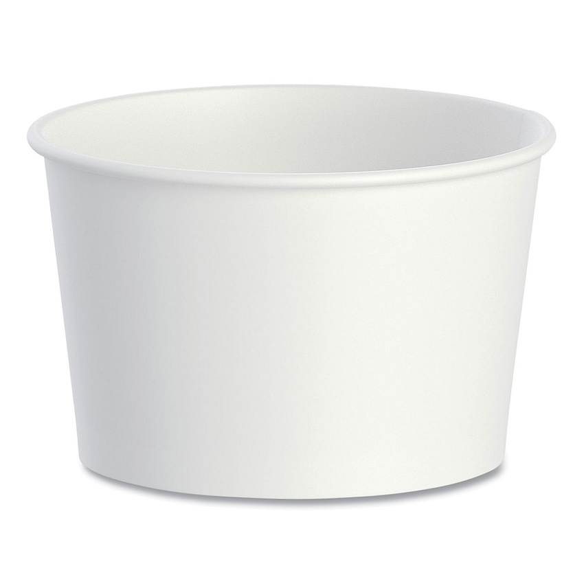 SOLO Double Poly Paper Food Containers, 8 oz, 3.8" Diameter x 2.4"h, White, 50/Pack, 20 Packs/Carton (VS60802050)