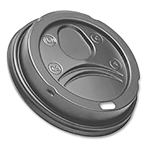 Sip-through Dome Hot Drink Lids, Fits 12 Oz To 16 Oz Hot Cups, Plastic, Black, 500/carton