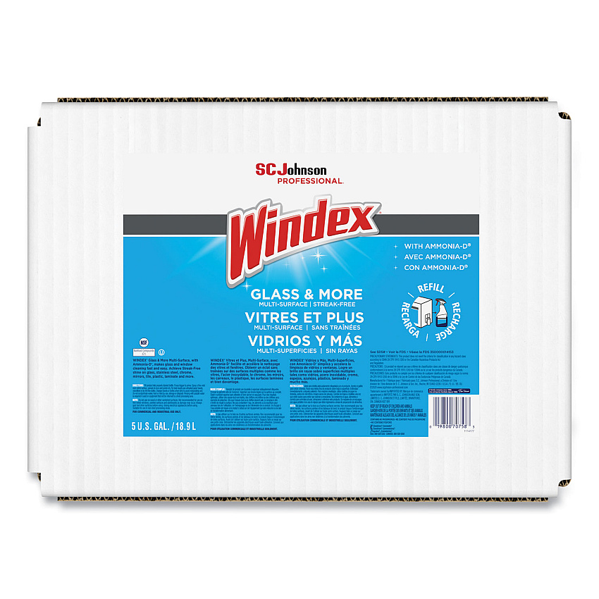 Windex&reg; Glass Cleaner with Ammonia-D, 5 Gallon Bag-in-Box Dispenser (696502)