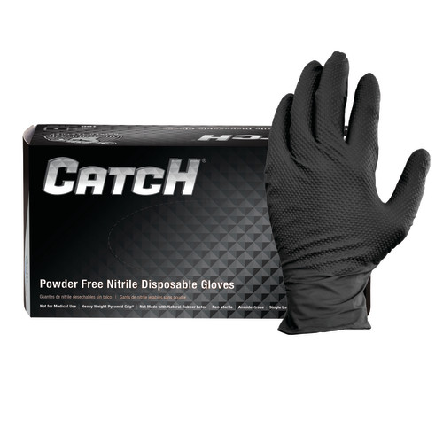 Safety Zone Nitrile Powder Free 9 Mil Pyramid Grip Gloves Black 2xl, Box Of 100 (GL-NT107BKFXX)