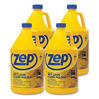 Zep Commercial Wet Look Floor Polish, 1 gal, 4/Carton (ZUWLFF128CT)