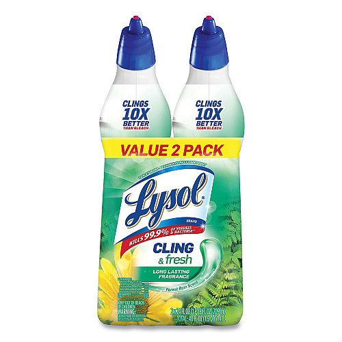 Lysol&reg; Cling and Fresh Toilet Bowl Cleaner, Forest Rain Scent, 24 oz, 2/Pack (98015PK)