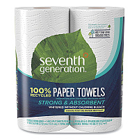 Seventh Generation 100% Recycled Paper Kitchen Towel Rolls, 2-Ply, 11 x 5.4, 140 Sheets/Roll, 2 Rolls/Pack, 12 Packs/Carton (13730)