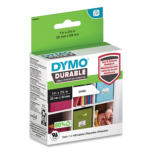 DYMO LW Durable Multi-Purpose Labels, 1" x 2.12", 160 Labels/Roll (1976411)