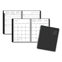 AT-A-GLANCE Contemporary Lite Weekly/Monthly Planner, 8.75 x 7, Black Simulated Leather Cover, 12-Month (Jan to Dec): 2026 (7054XL05)