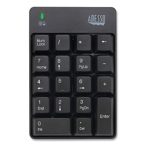 Adesso WKB6010UB Wireless 18-Key Numeric USB Keypad, Black