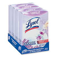 Lysol&reg; Click Gel Automatic Toilet Bowl Cleaner, Lavender Fields, 6/Box, 4 Boxes/Carton (89060CT)
