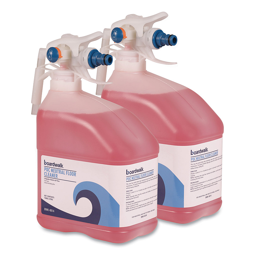 Boardwalk&reg; PDC Neutral Floor Cleaner, 3 Liter, Tangy Fruit, 2 Bottles (BWK4814)