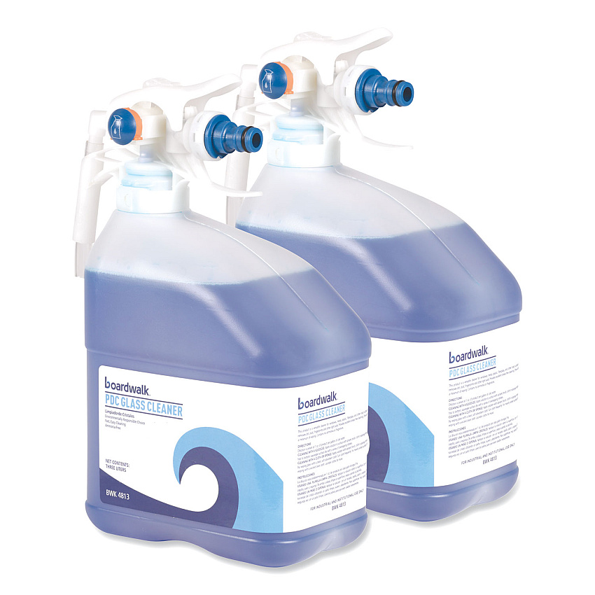 Boardwalk&reg; PDC Glass Cleaner, 3 Liter Bottle, 2/Carton (BWK4813)