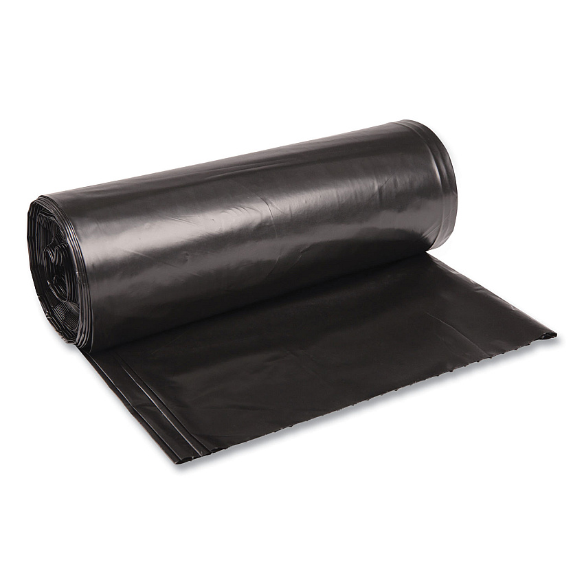 Boardwalk&reg; 60 Gallon Black Garbage Bags, 38x58, 1.6mil, 100 Bags, BWK523