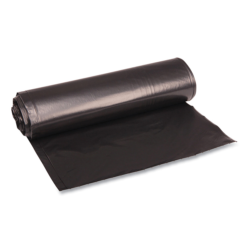 Boardwalk&reg; 33 Gallon Black Garbage Bags, 33x39, 1.2mil, 100 Bags, BWK516