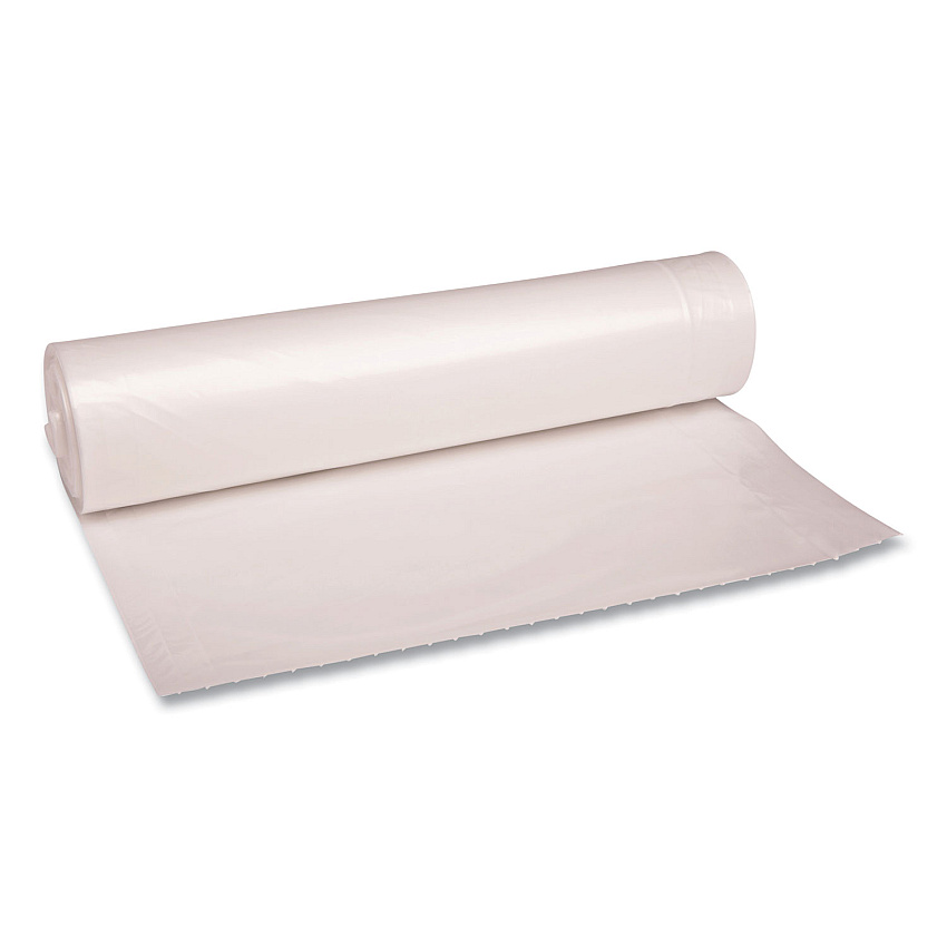 Boardwalk&reg; 56 Gallon Clear Garbage Bags, 43x47, 1.1 mil, 100 Bags, BWK532