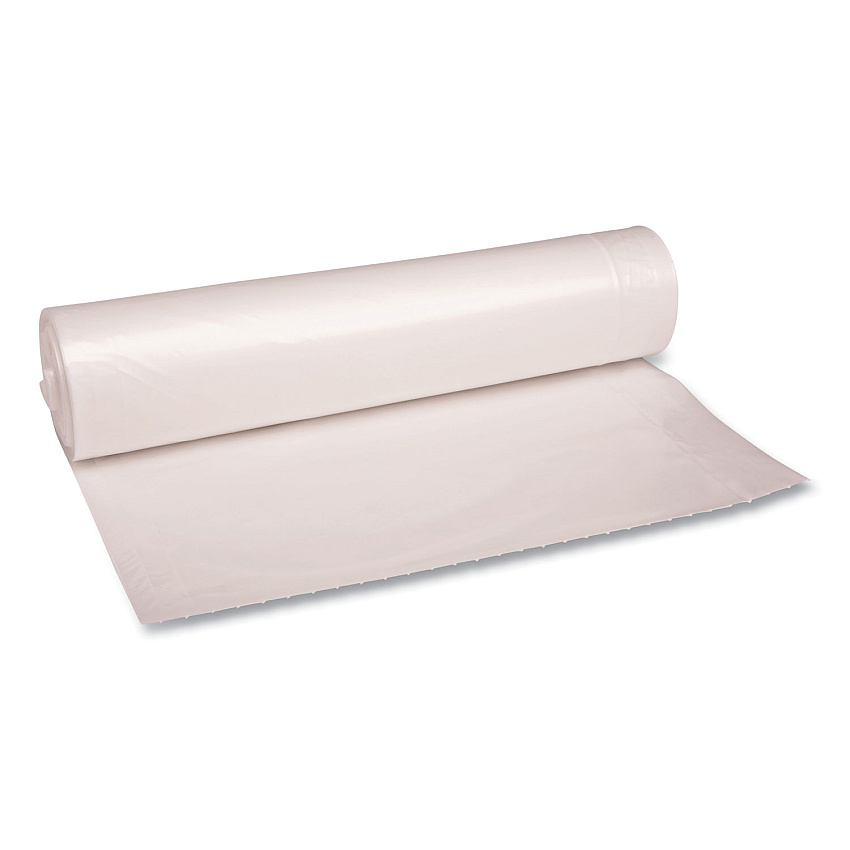 Boardwalk&reg; 56 Gallon Clear Garbage Bags, 43x47, 1.4mil, 100 Bags, BWK536