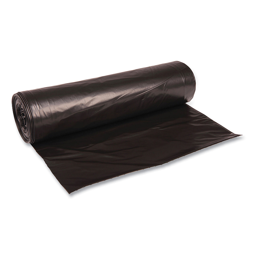 Boardwalk&reg; 56 Gallon Black Garbage Bags, 43x47, 1.6mil, 100 Bags, BWK522