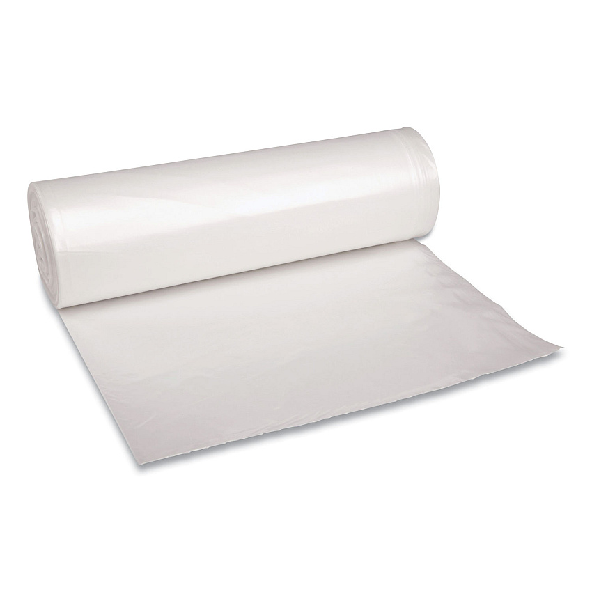 Boardwalk&reg; 60 Gallon Clear Garbage Bags, 38x58, 1.4mil, 100 Bags, BWK537