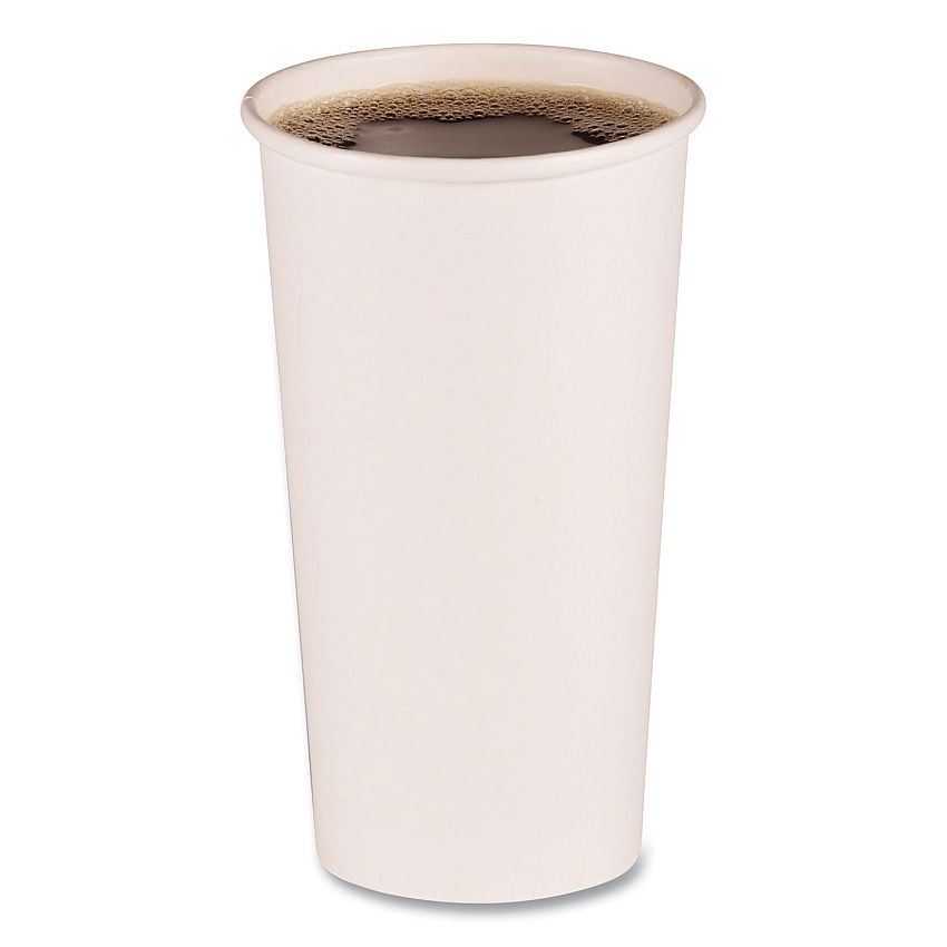 Boardwalk&reg; Paper Hot Cups, 20 oz, White, 600/Carton (BWKWHT20HCUP)