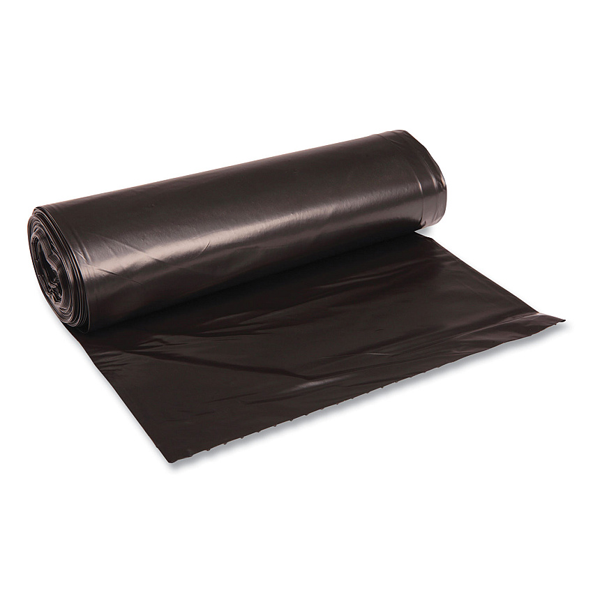 Boardwalk&reg; 60 Gallon Black Garbage Bags, 38x58, 1.2mil, 100 Bags, BWK519