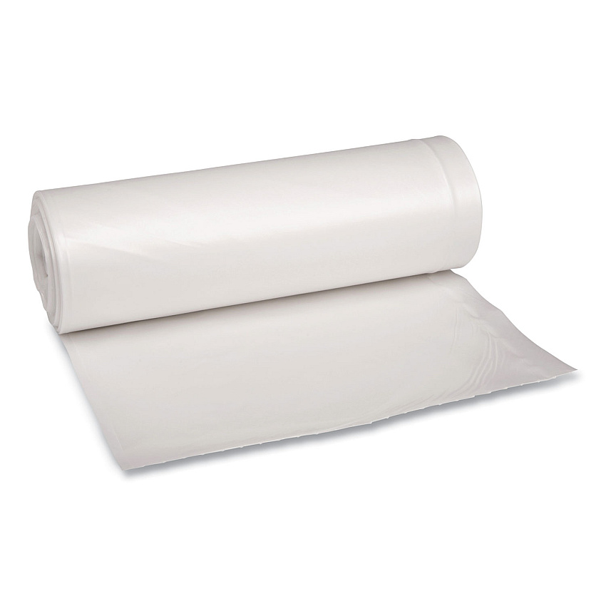 Boardwalk&reg; 60 Gallon Clear Garbage Bags, 38x58, 1.75mil, 100 Bags, BWK538