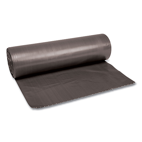 Boardwalk Low-Density Waste Can Liners, 56 gal, 1.1 mil, 43" x 47", Gray, Perforated Roll, 20 Bags/Roll, 5 Rolls/Carton (BWK4347SEH)
