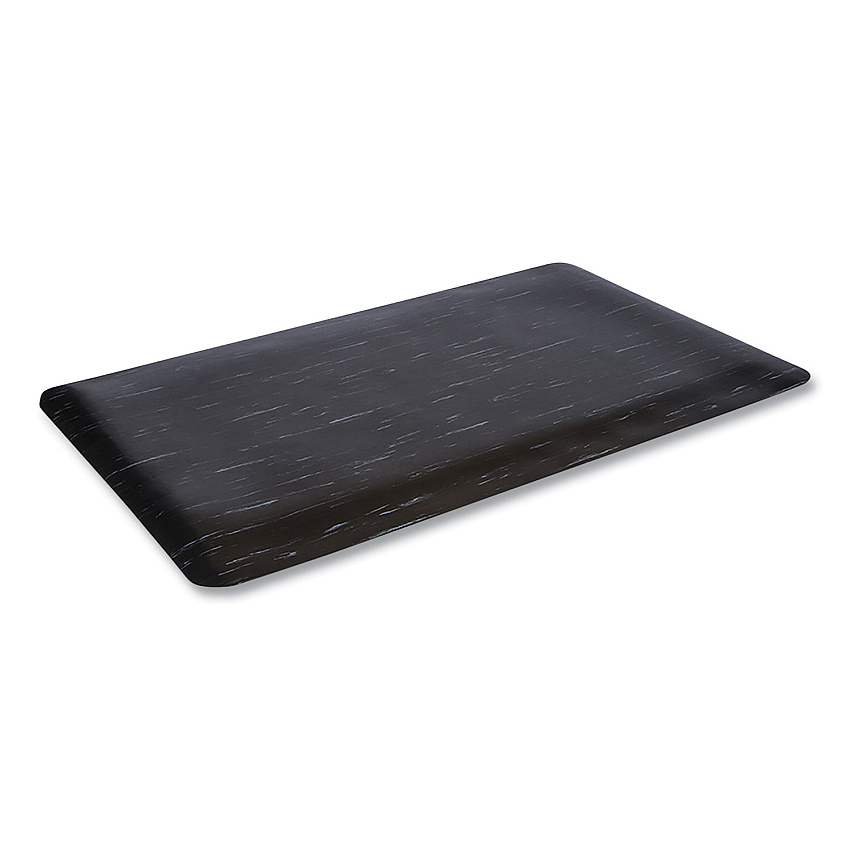 Crown Mats Cushion-Step Marbleized Rubber Mat, 36 x 72, Black (CU3672BK)
