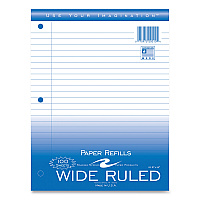 Roaring Spring Notebook Filler Paper, 3-Hole, 8 x 10.5, Wide/Legal Rule, 100/Pack (20010)
