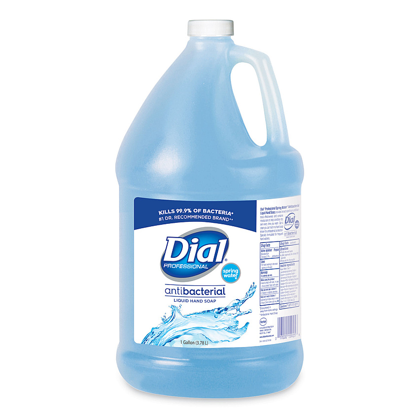 Dial&reg; Antibacterial Liquid Hand Soap Refill, Spring Water, 1 Gallon Bottle (15926EA)