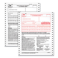 Adams 2-Part 1096 Continuous Feed Tax Forms, Fiscal Year: 2024, Two-Part Carbonless, 8 x 11, 10 Forms Total (2202)