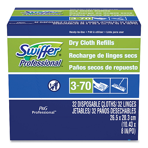 Swiffer Dry Refill Cloths, 10.63 x 8, White, 32/Box (33407BX)