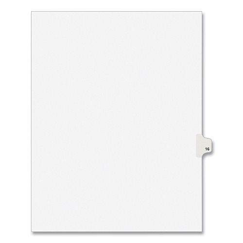 Preprinted Legal Exhibit Side Tab Index Dividers, Avery Style, 10-Tab, 16, 11 x 8.5, White, 25/Pack, (1016) (01016)