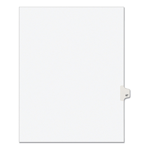 Preprinted Legal Exhibit Side Tab Index Dividers, Avery Style, 10-Tab, 67, 11 x 8.5, White, 25/Pack, (1067) (01067)