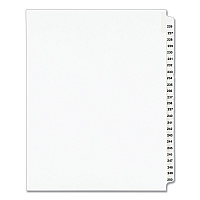 Preprinted Legal Exhibit Side Tab Index Dividers, Avery Style, 25-Tab, 226 to 250, 11 x 8.5, White, 1 Set, (1339) (01339)