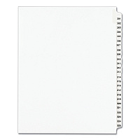 Preprinted Legal Exhibit Side Tab Index Dividers, Avery Style, 25-Tab, 301 to 325, 11 x 8.5, White, 1 Set, (1342) (01342)