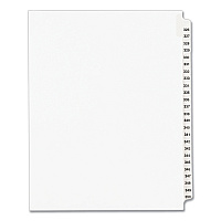 Preprinted Legal Exhibit Side Tab Index Dividers, Avery Style, 25-Tab, 326 to 350, 11 x 8.5, White, 1 Set, (1343) (01343)
