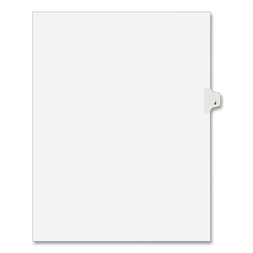 Preprinted Legal Exhibit Side Tab Index Dividers, Avery Style, 26-Tab, J, 11 x 8.5, White, 25/Pack, (1410) (01410)