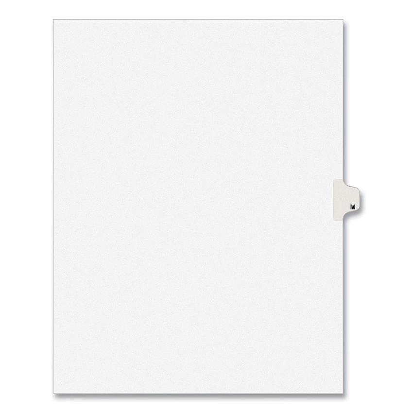 Preprinted Legal Exhibit Side Tab Index Dividers, Avery Style, 26-Tab, M, 11 x 8.5, White, 25/Pack, (1413) (01413)