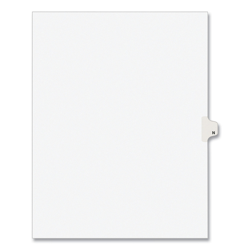 Preprinted Legal Exhibit Side Tab Index Dividers, Avery Style, 26-Tab, N, 11 x 8.5, White, 25/Pack, (1414) (01414)